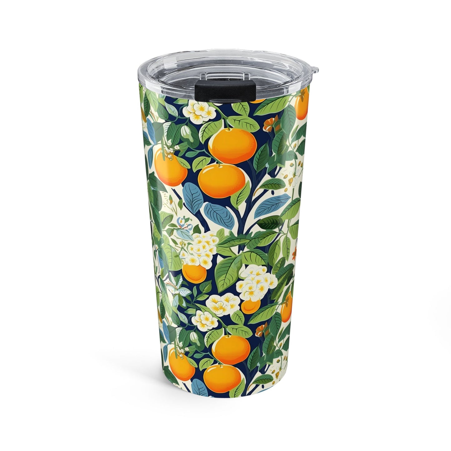 Happy Oranges & Blossoms Insulated Tumbler - 20 oz. Stainless Steel, Glossy Finish