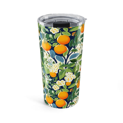 Happy Oranges & Blossoms Insulated Tumbler - 20 oz. Stainless Steel, Glossy Finish