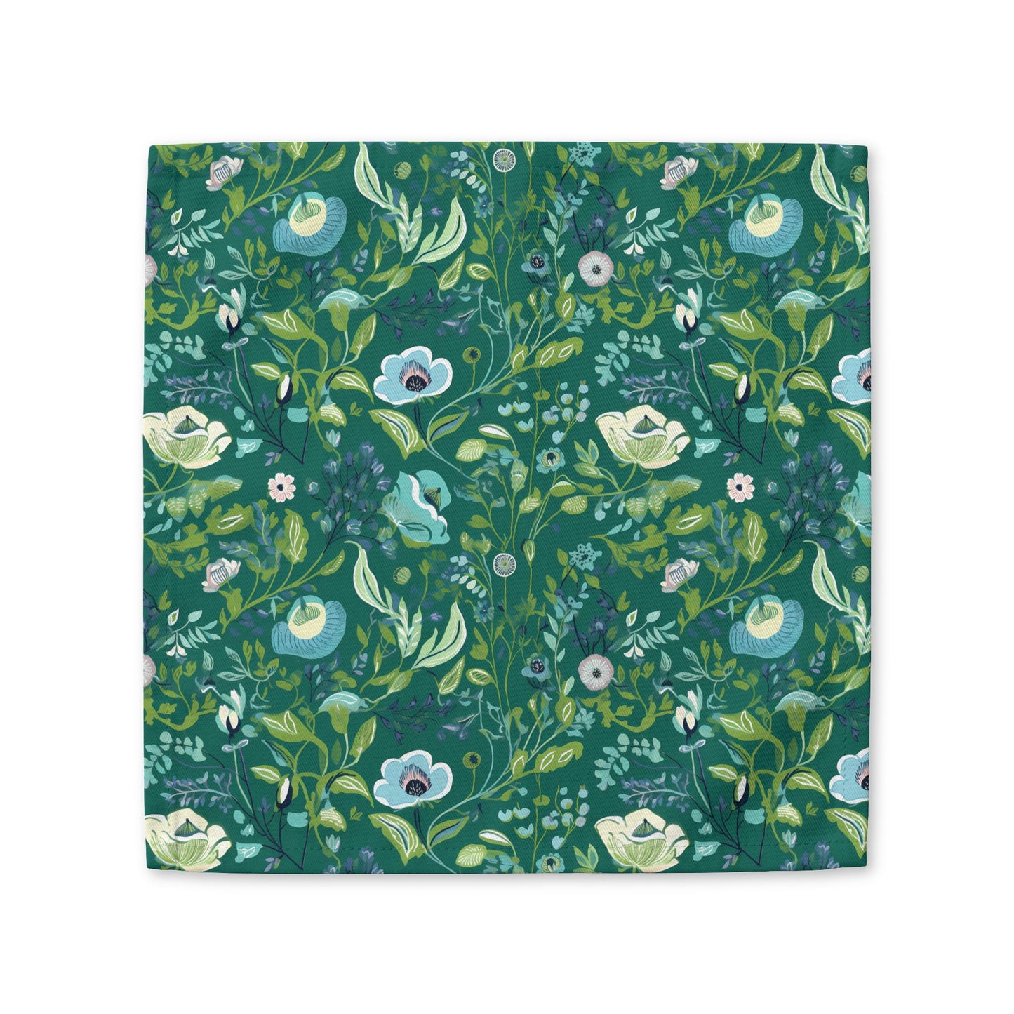 Serene Green Floral cotton twill napkin