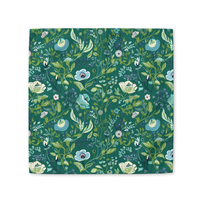 Serene Green Floral cotton twill napkin