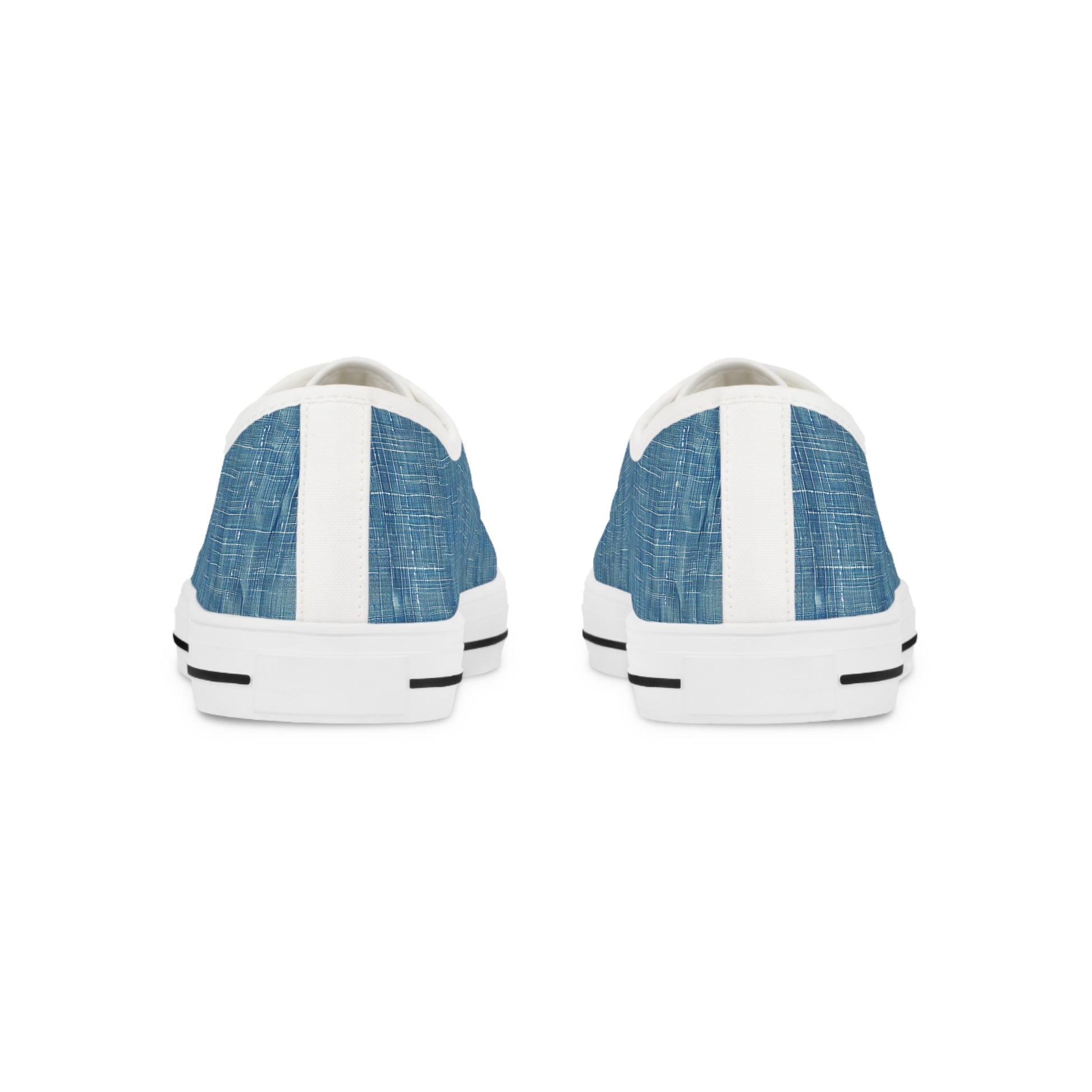 Blue Denim Men's Low Top Sneakers - Denim Done Right – Step Into Retro-Cool Comfort!