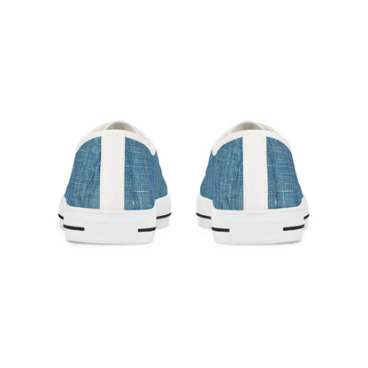 Blue Denim Men's Low Top Sneakers - Denim Done Right – Step Into Retro-Cool Comfort!