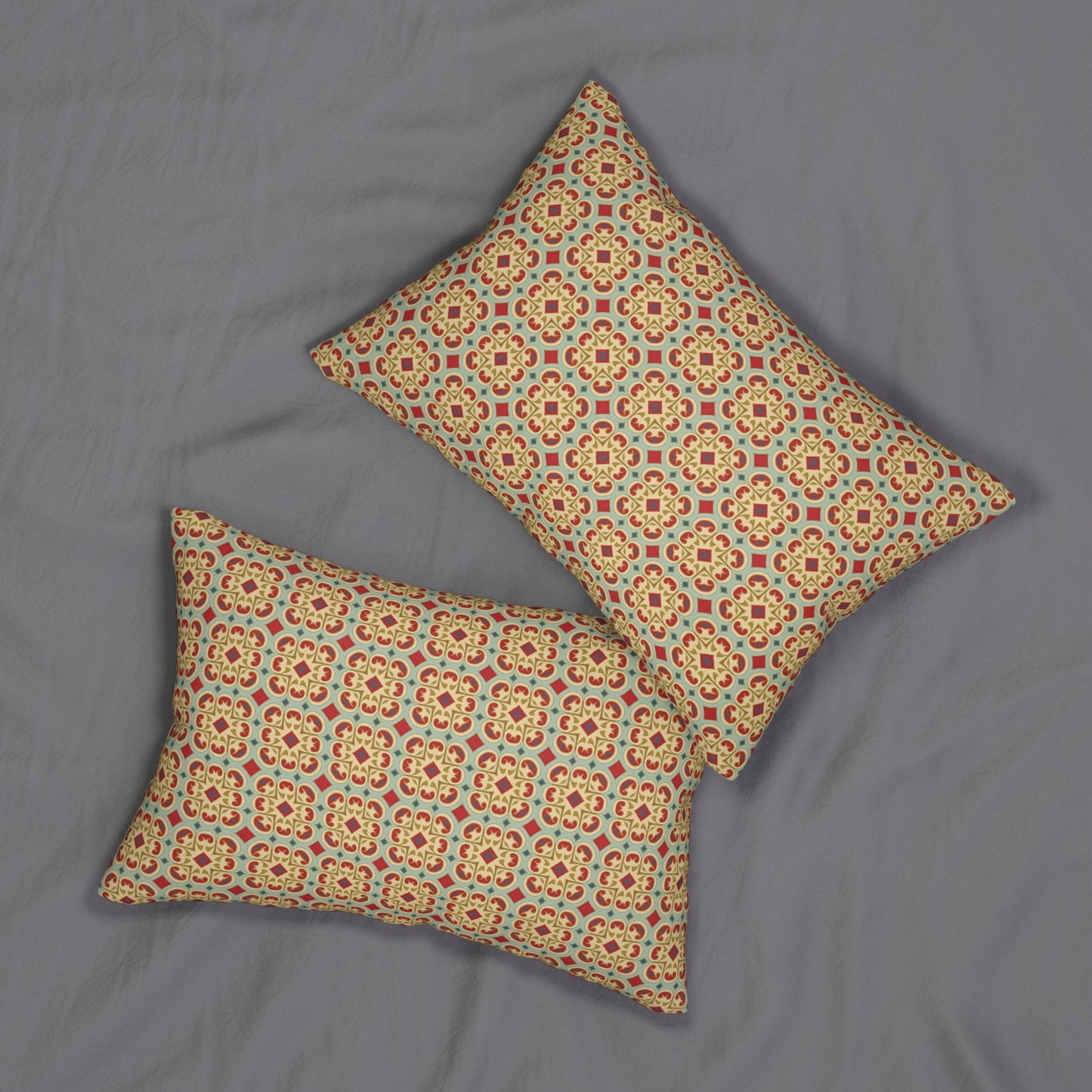 Moorish Mosaic Delight Lumbar Pillow - Spun Polyester - Double-Sided Print - Concealed Zipper - 20" x 14"