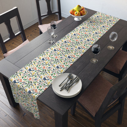 Catbird Tree Designer Table Runner - Cotton Twill - Available in 2 sizes: 16" x 72" and 16" x 90".