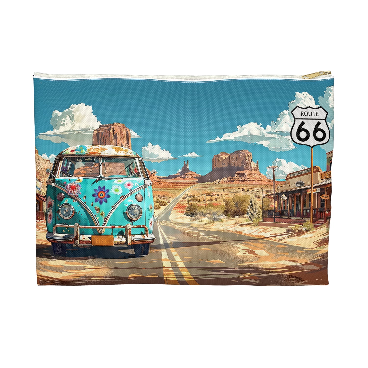 Route 66 Adventure Accessory Pouch - Cruise into Nostalgia with Every Adventure! Available in 2 sizes.