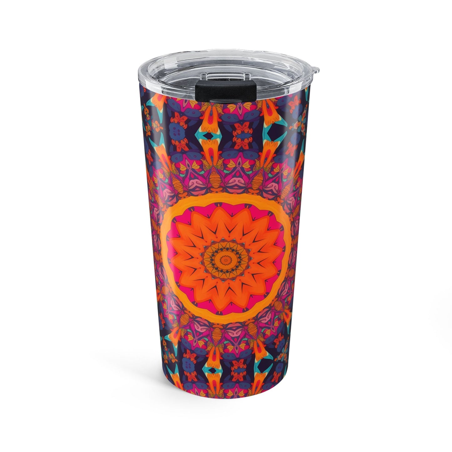 Fiery Mosaic Magic insulated tumbler front view