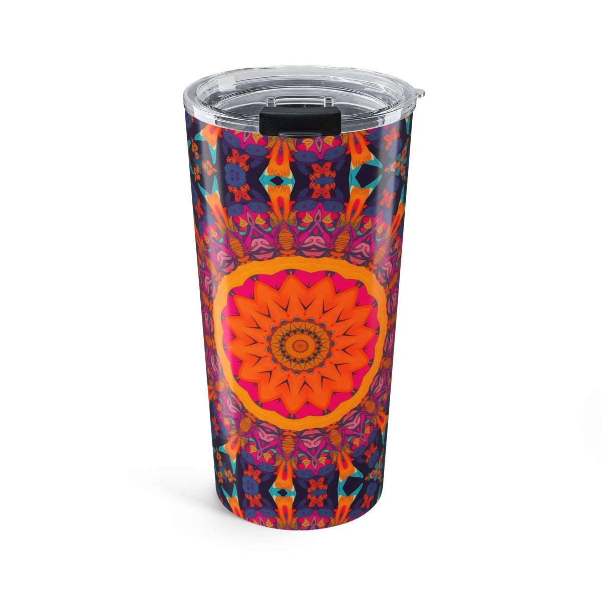 Fiery Mosaic Magic insulated tumbler front view