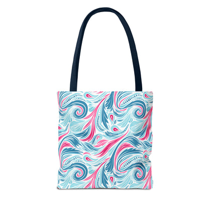 Teal Tide Twirl Tote Bag - Go Through Life with Coastal Charm! Available in 3 sizes.