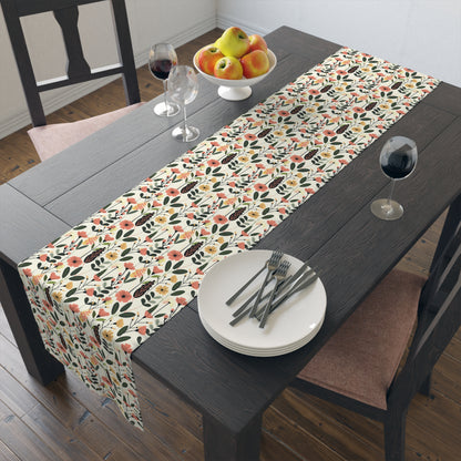Autumn Bloom Delight Table Runner - Cotton Twill - Available in 2 sizes: 16" x 72" and 16" x 90".