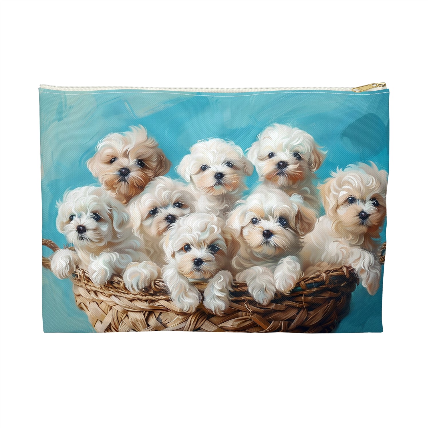 Basket of Puppy Love Accessory Pouch - Carry a Basket of Joy Everywhere You Go! Available in 2 sizes.