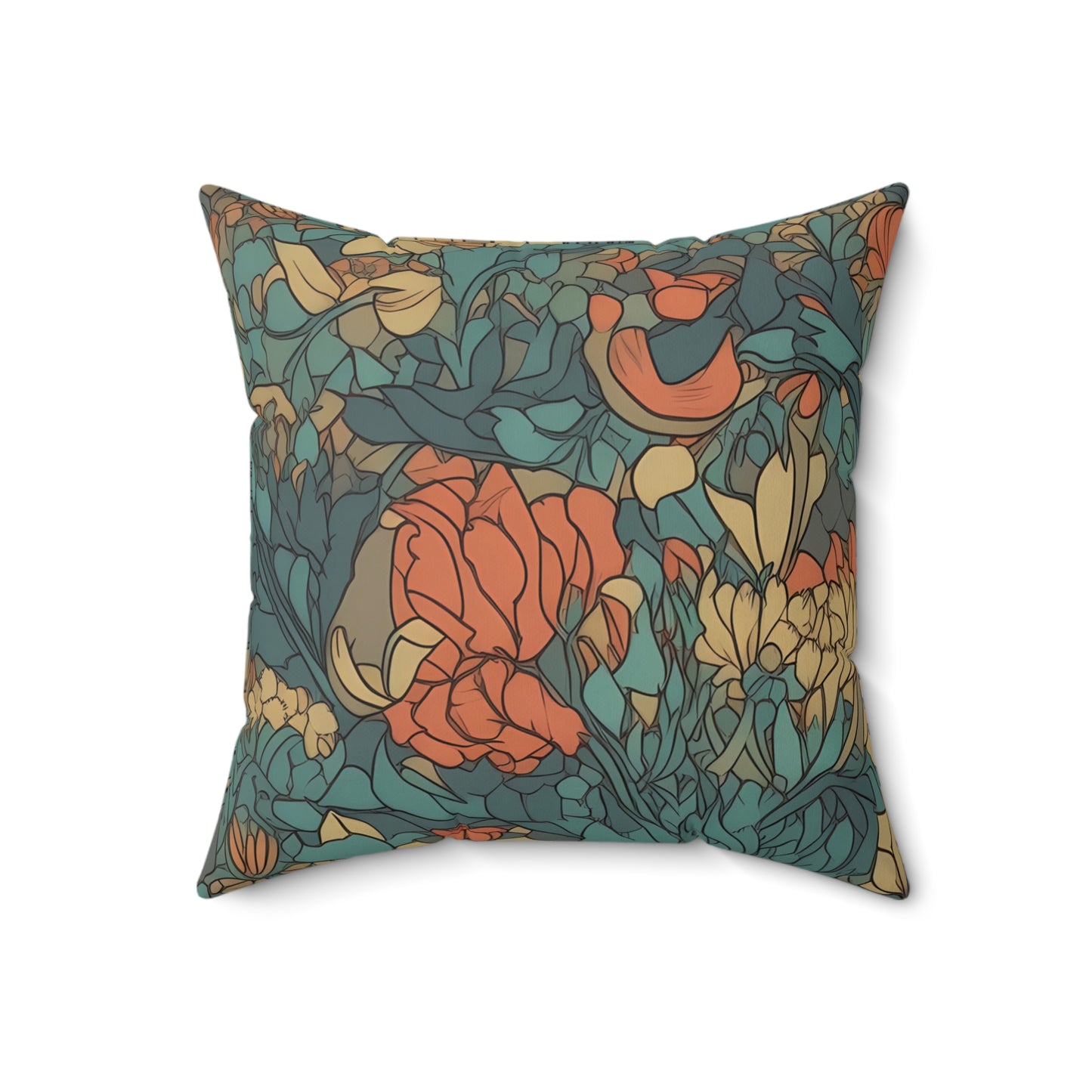 Bohemian Stained Glass Serenity Square Throw Pillow - Spun Polyester - Double-Sided Print - Concealed Zipper - Available in 4 sizes