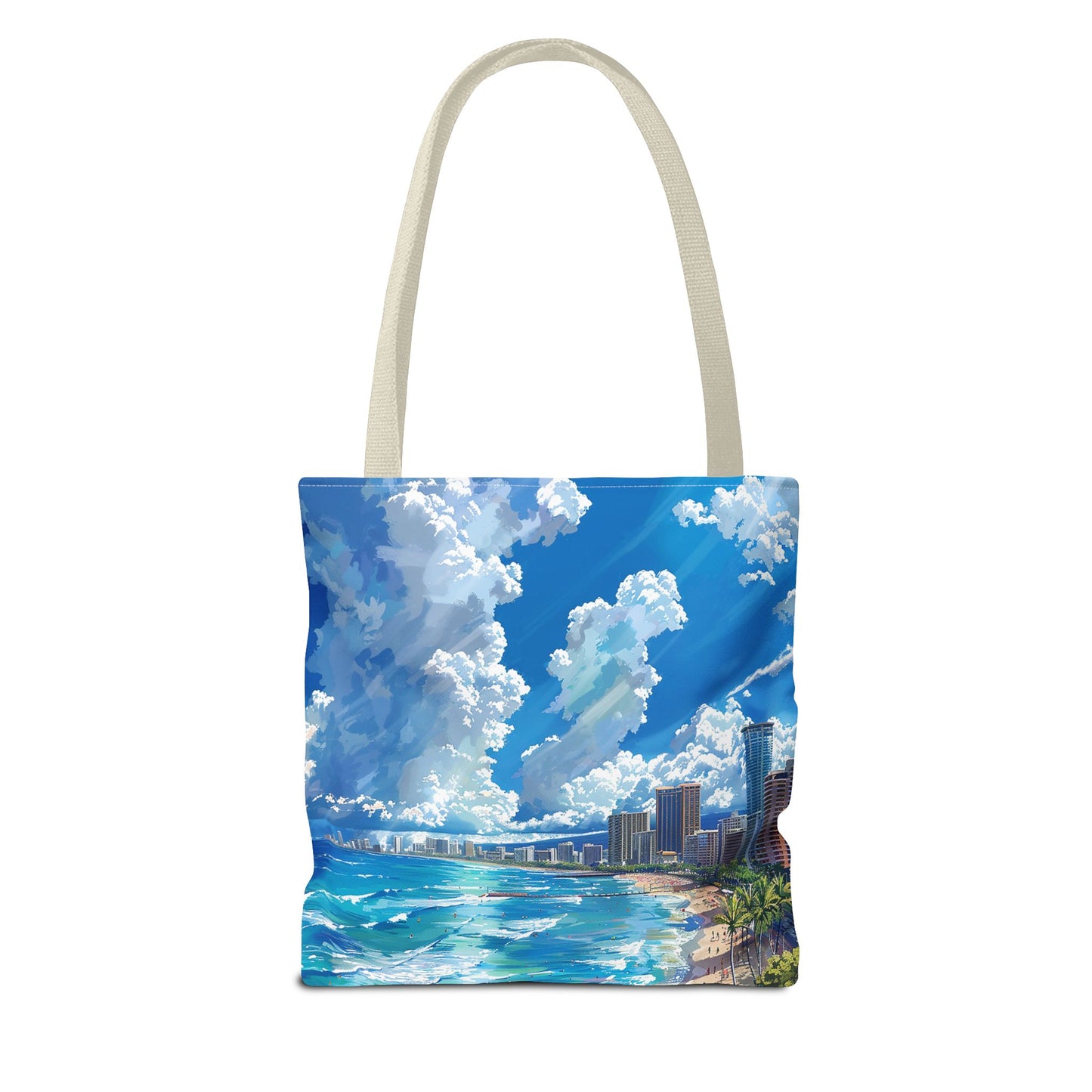 Waikiki Beach Tote Bag - Carry a Slice of Hawaiian Paradise Wherever You Go! Available in 3 sizes.