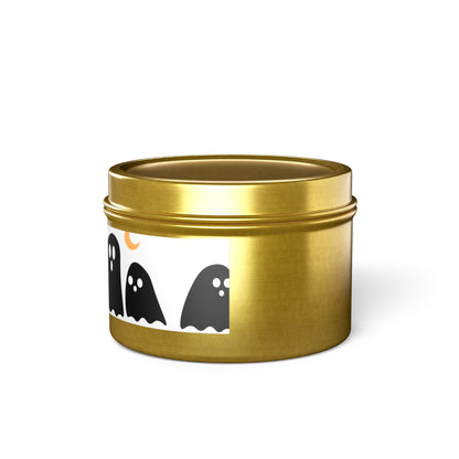 Spooky Specter Glow Tin Candle. Ghostly Glow To Go. Available in 2 sizes, 3 finishes, and 5 scents.