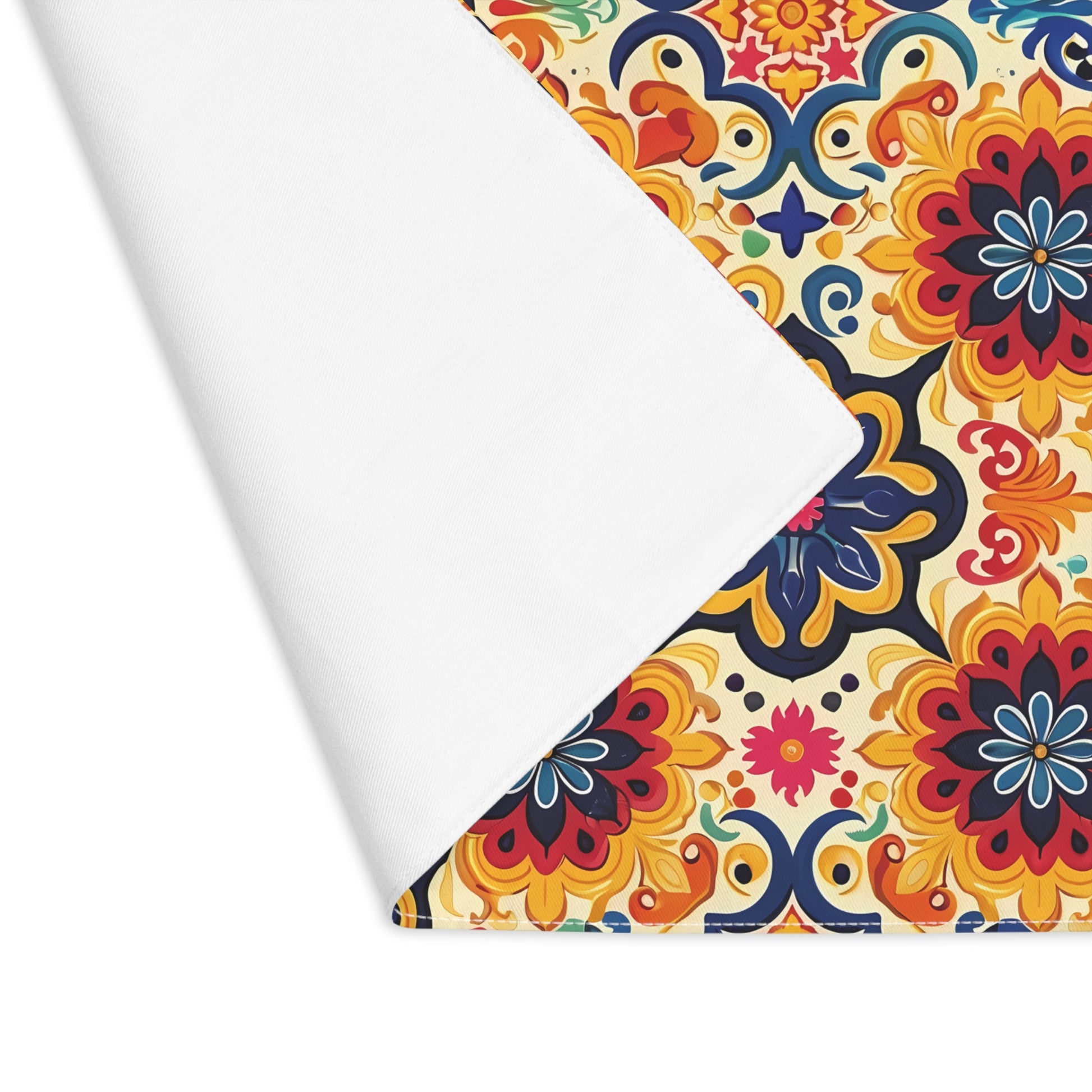 Majorcan Mosaic Splendor Placemat - Infuse Your Table with Vibrant Mediterranean Artistry! Cotton Twill - 18" x 14"