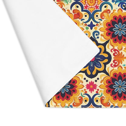 Majorcan Mosaic Splendor Placemat - Infuse Your Table with Vibrant Mediterranean Artistry! Cotton Twill - 18" x 14"
