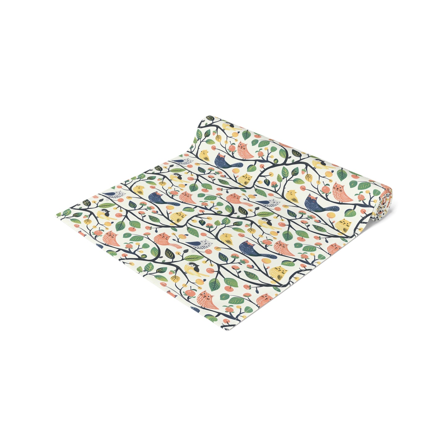 Catbird Tree Designer Table Runner - Cotton Twill - Available in 2 sizes: 16" x 72" and 16" x 90".