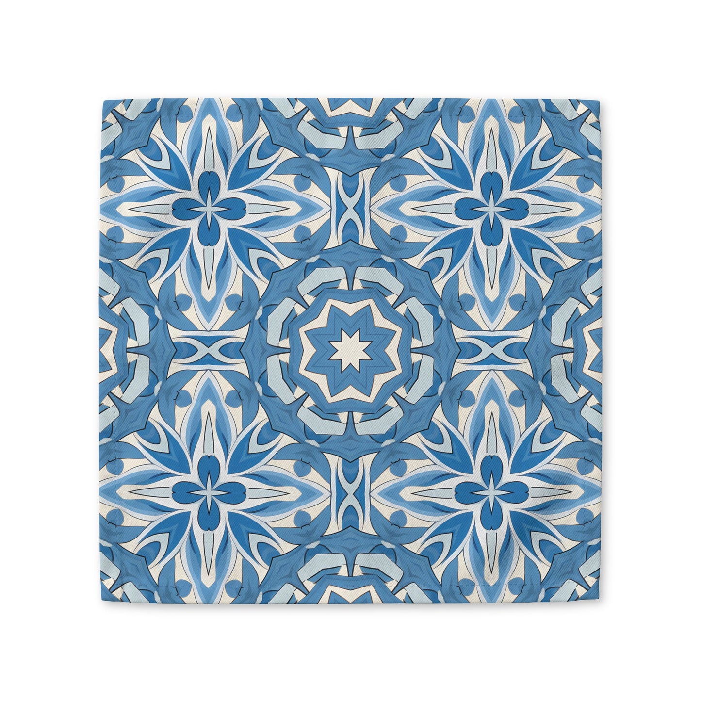 Delft Blue Star Tile cotton twill napkin