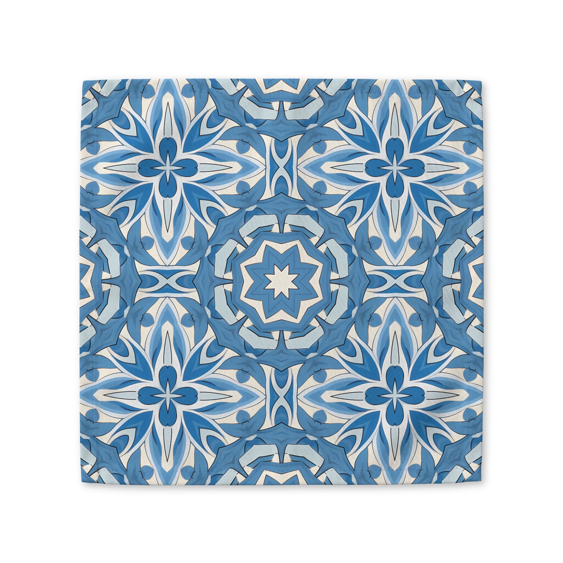 Delft Blue Star Tile cotton twill napkin