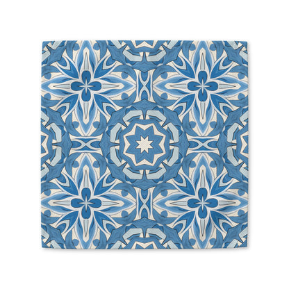 Delft Blue Star Tile cotton twill napkin
