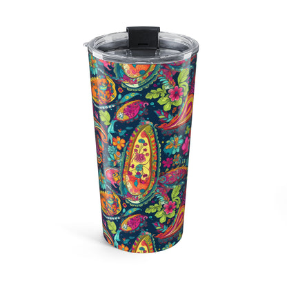 Psychedelic Paisley Party Insulated Tumbler - 20 oz. Stainless Steel, Glossy Finish