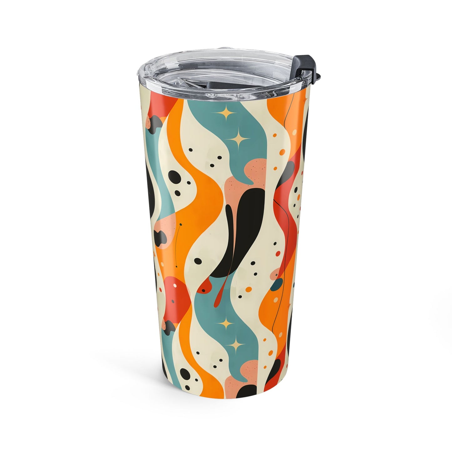 Midcentury Autumn Spacewaves Insulated Tumbler - 20 oz. Stainless Steel, Glossy Finish