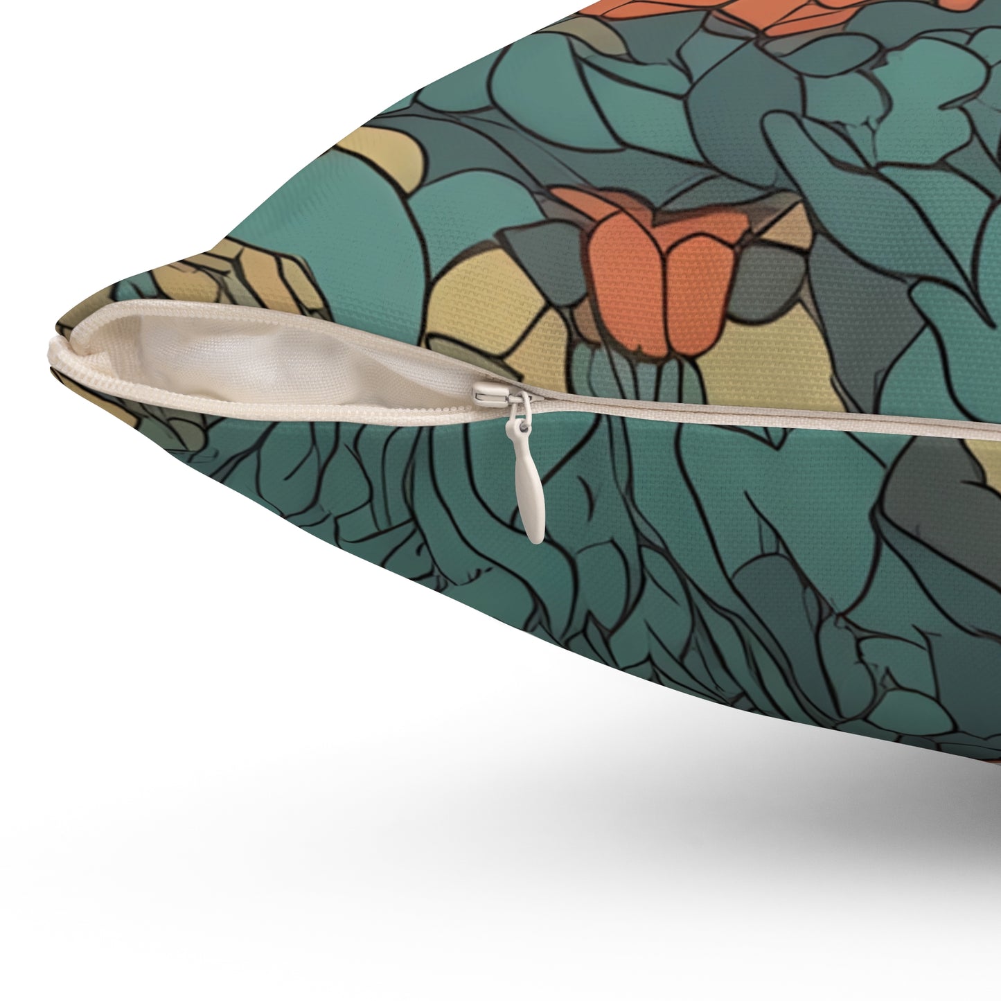 Bohemian Stained Glass Serenity Square Throw Pillow - Spun Polyester - Double-Sided Print - Concealed Zipper - Available in 4 sizes