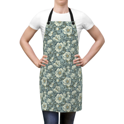 Timeless Teal English Garden Adult Apron
