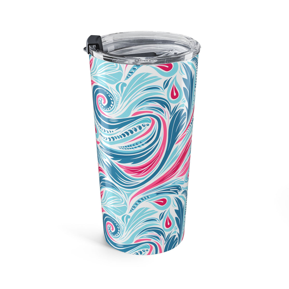 Teal Tide Twirl Insulated Tumbler - 20 oz. Stainless Steel, Glossy Finish