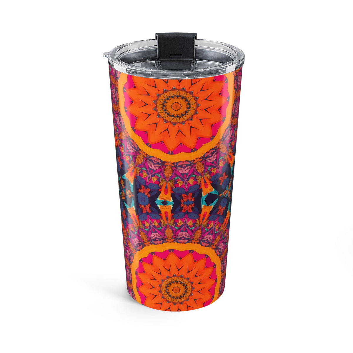 Fiery Mosaic Magic insulated tumbler back view