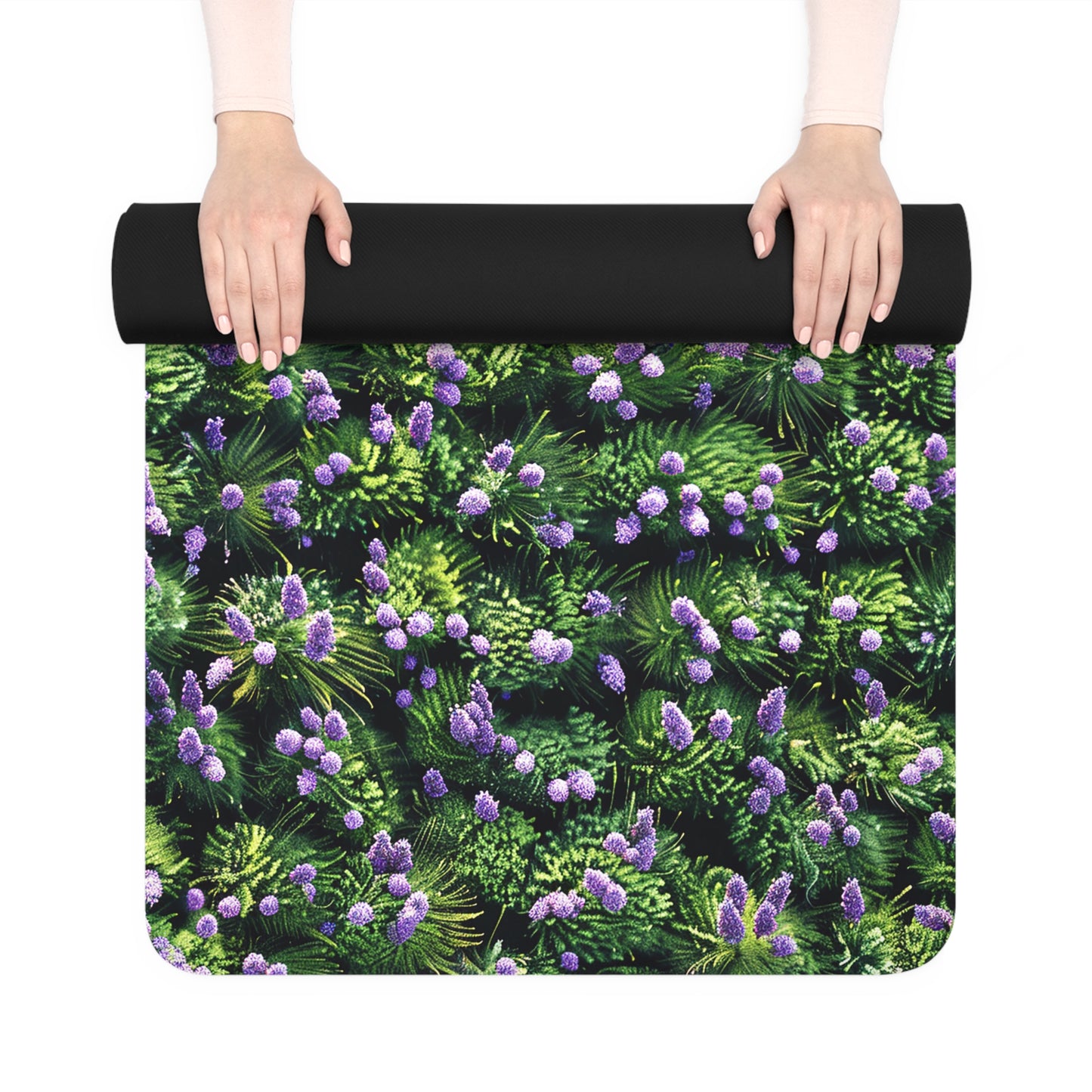 Lavender Dreamscape Rubber Yoga Mat - Find Your Zen Among the Lavender Fields!