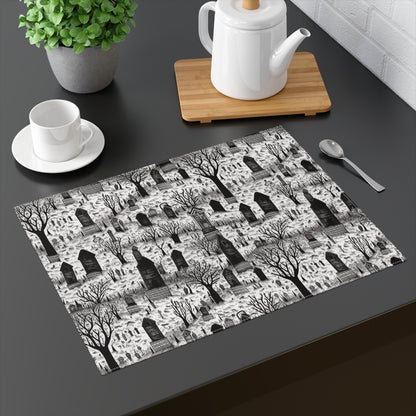 Spooky Gothic Cemetery Chic Placemat - 18" x 14".