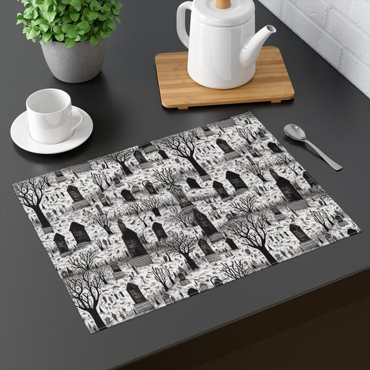 Spooky Gothic Cemetery Chic Placemat - 18" x 14".