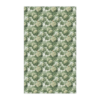 Vintage Green Hydrangea Kitchen Towel - Cotton Twill - 18" x 30"
