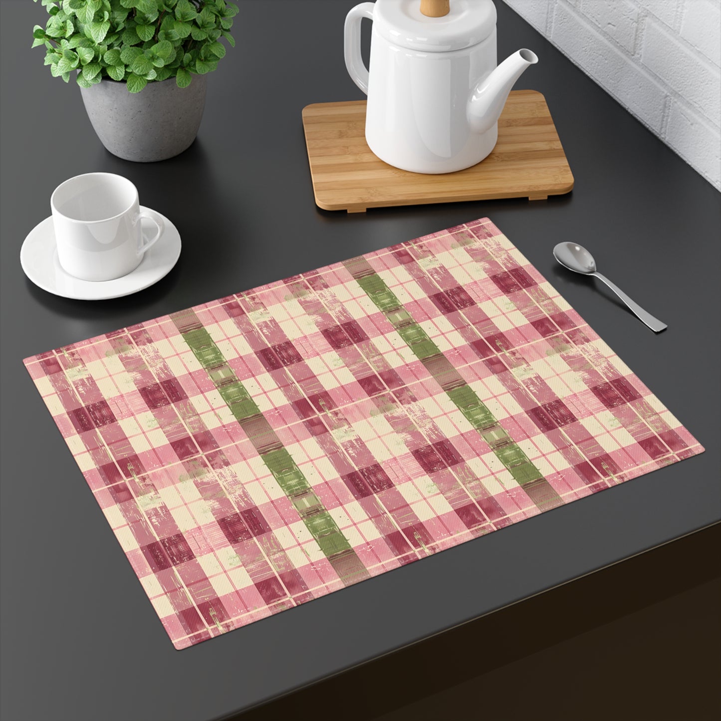 Spring Serenade Plaid Placemat - 18" x 14".