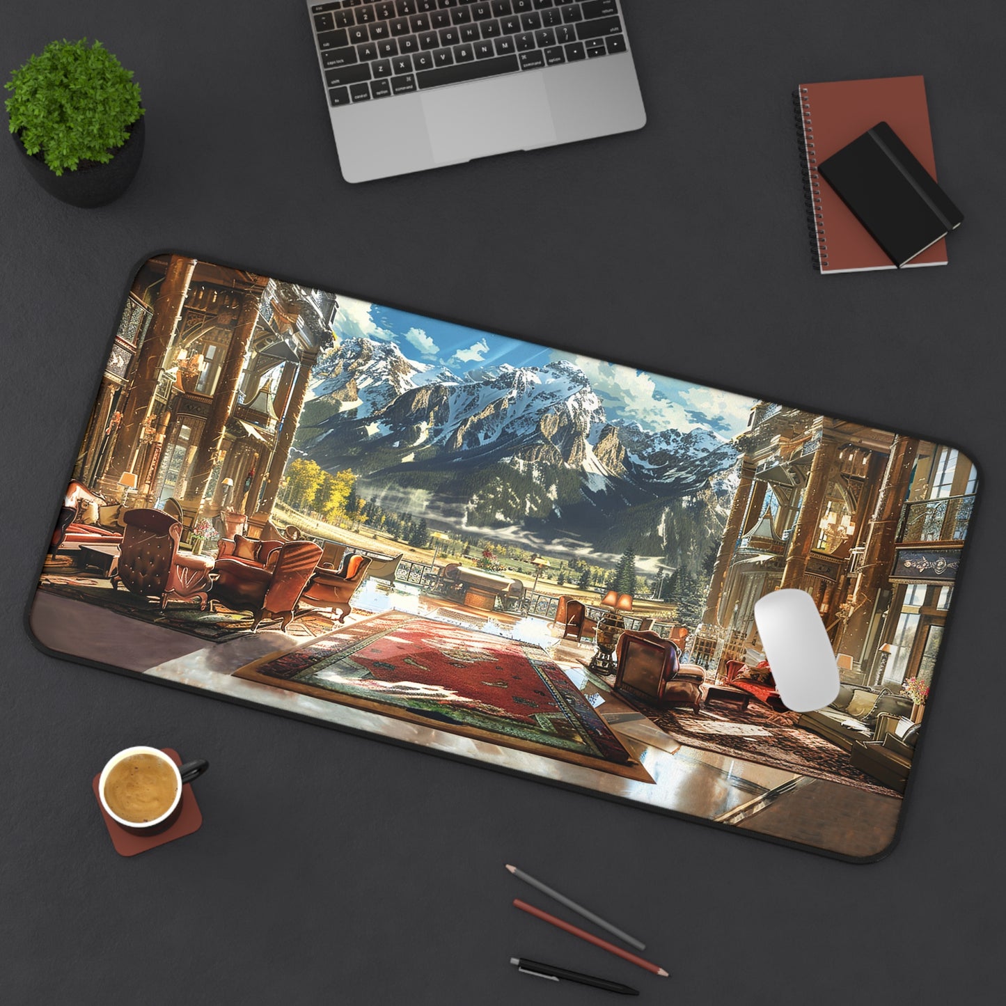 Rocky Mountain Retreat Desk Mat (Desk Pad) - Experience the Luxury of the Rockies at Your Desk! Available in 3 sizes.