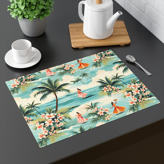 Retro Hawaiian Hula Placemat - 18" x 14".