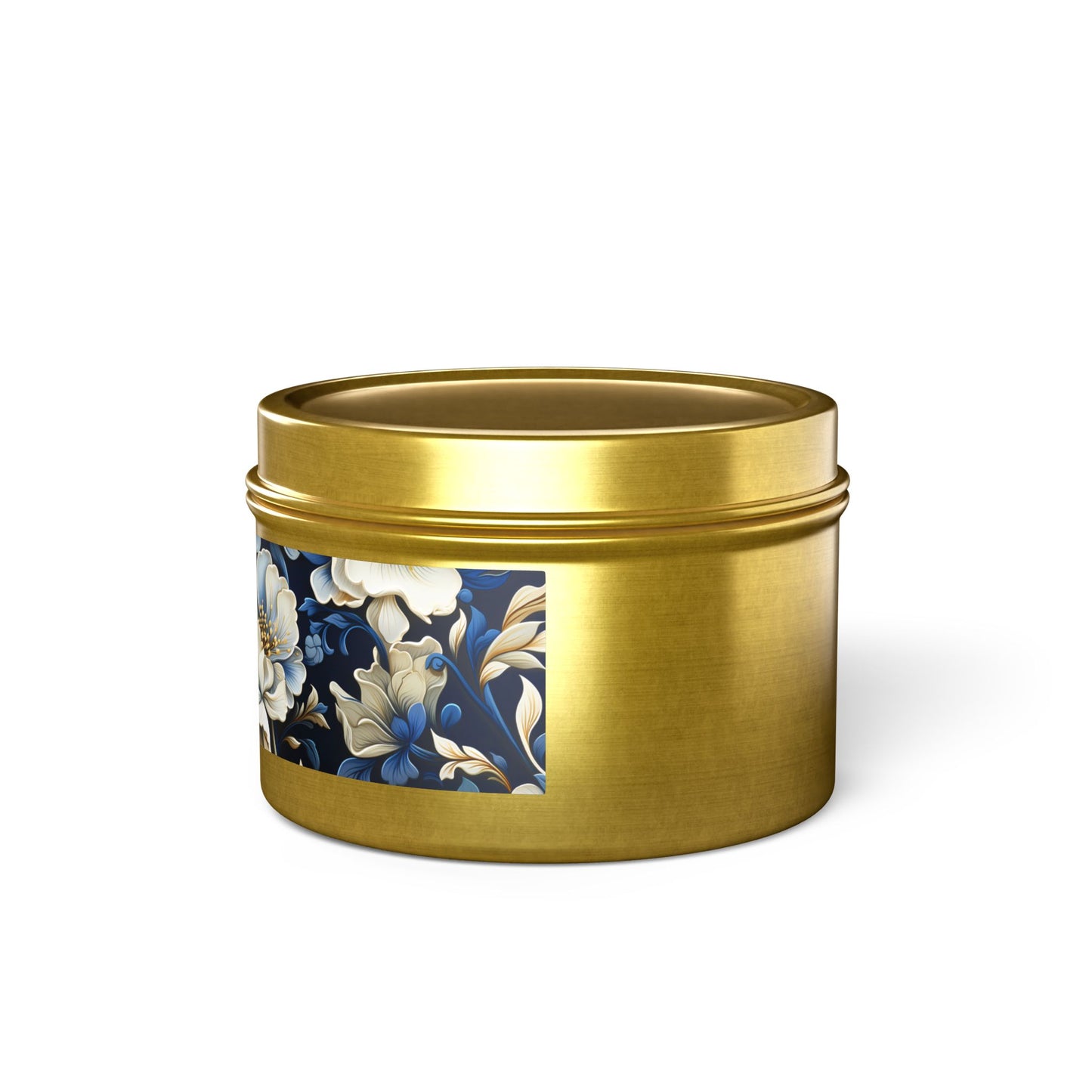 Whitman Floral Tin Candle. A Poet's Garden in a Tin. Available in 2 sizes, 3 finishes, and 5 scents.