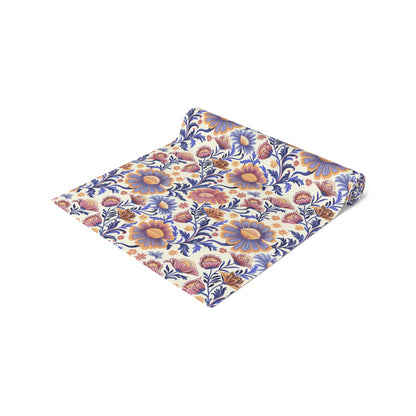 Regal Blossom Table Runner - Cotton Twill - Available in 2 sizes: 16" x 72" and 16" x 90".