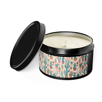 Desert Bloom Boom Tin Candle. Desert Blooms in a Tin. Available in 2 sizes, 3 finishes, and 5 scents.