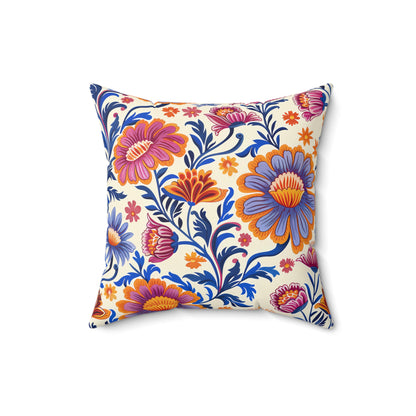 Regal Blossom Square Throw Pillow - Spun Polyester - Double-Sided Print - Concealed Zipper - Available in 7 sizes