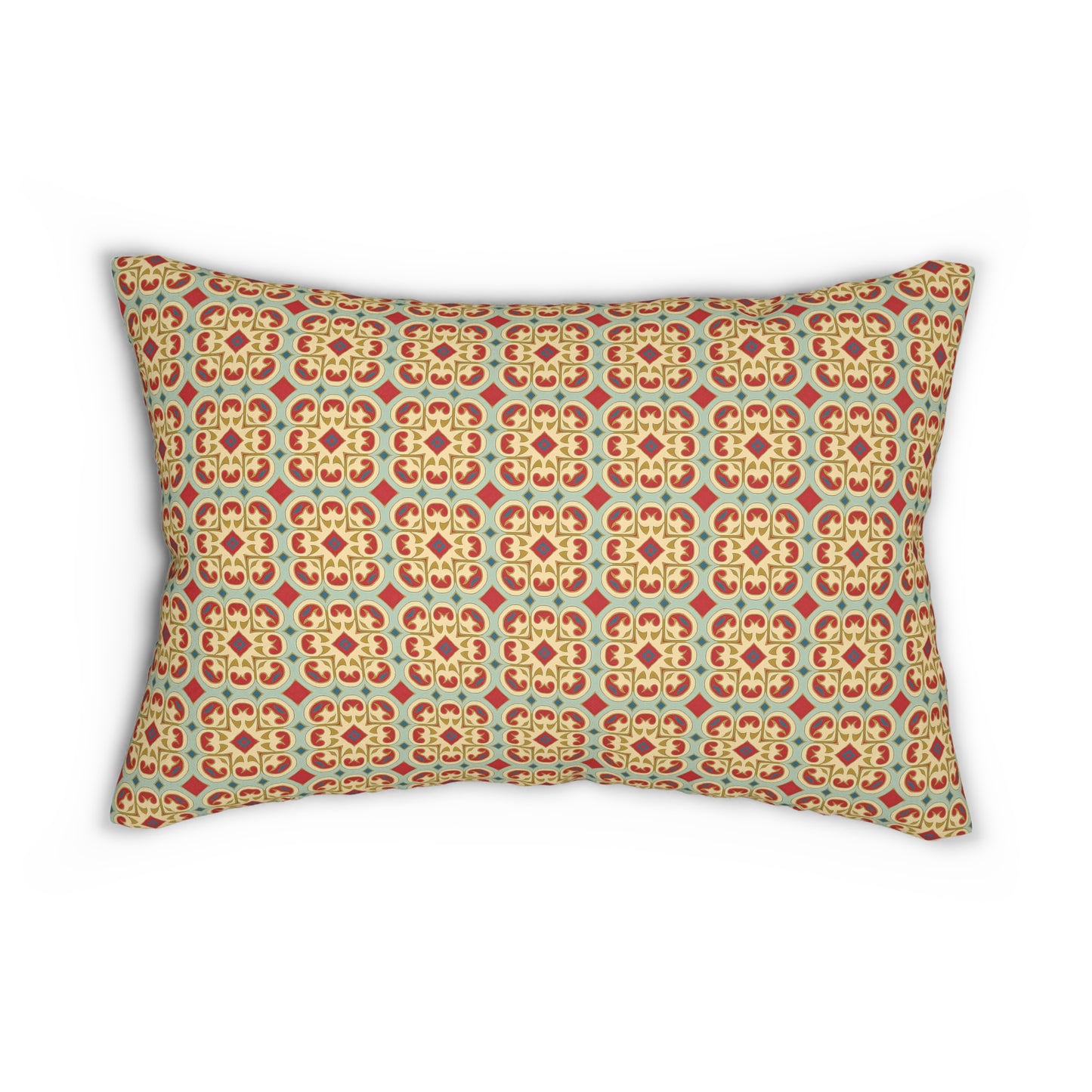 Moorish Mosaic Delight Lumbar Pillow - Spun Polyester - Double-Sided Print - Concealed Zipper - 20" x 14"