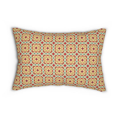 Moorish Mosaic Delight Lumbar Pillow - Spun Polyester - Double-Sided Print - Concealed Zipper - 20" x 14"