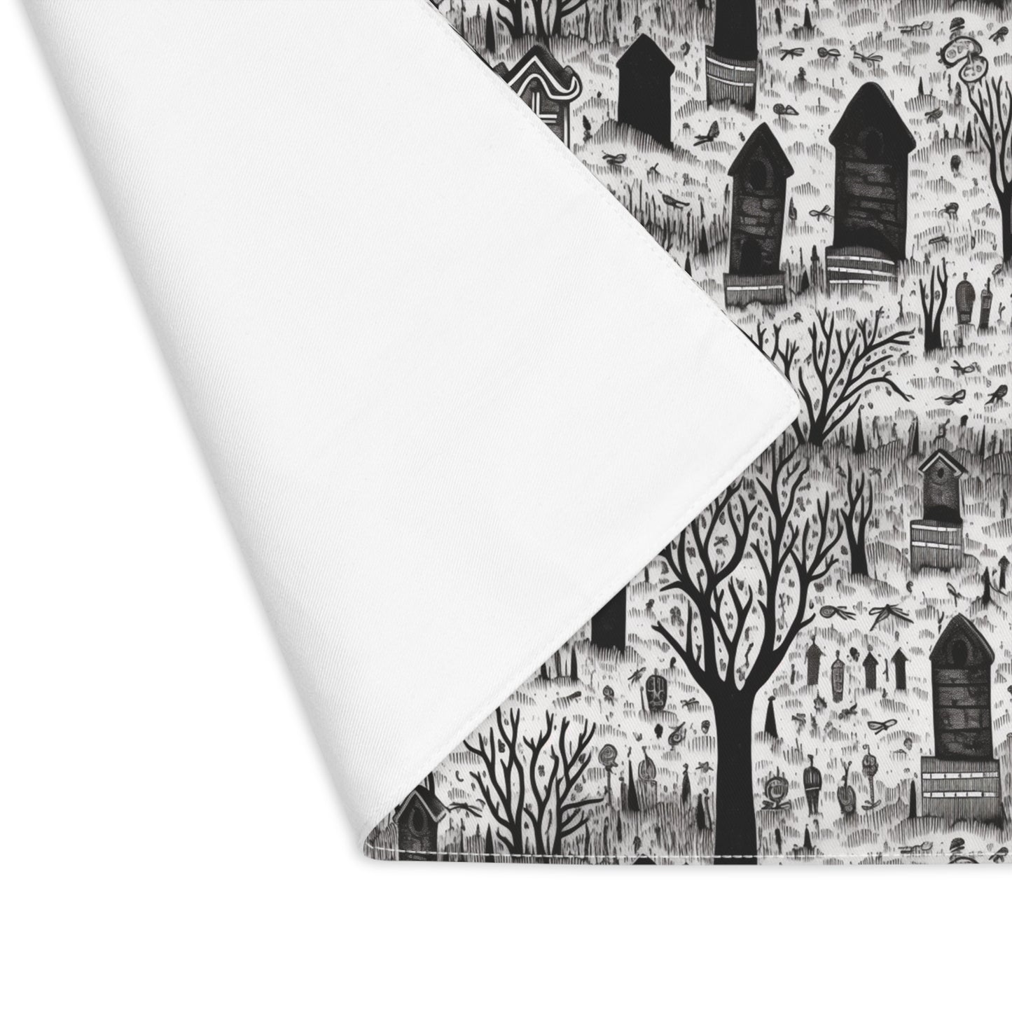 Spooky Gothic Cemetery Chic Halloween Placemat - 18" x 14".