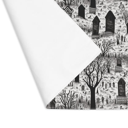 Spooky Gothic Cemetery Chic Halloween Placemat - 18" x 14".