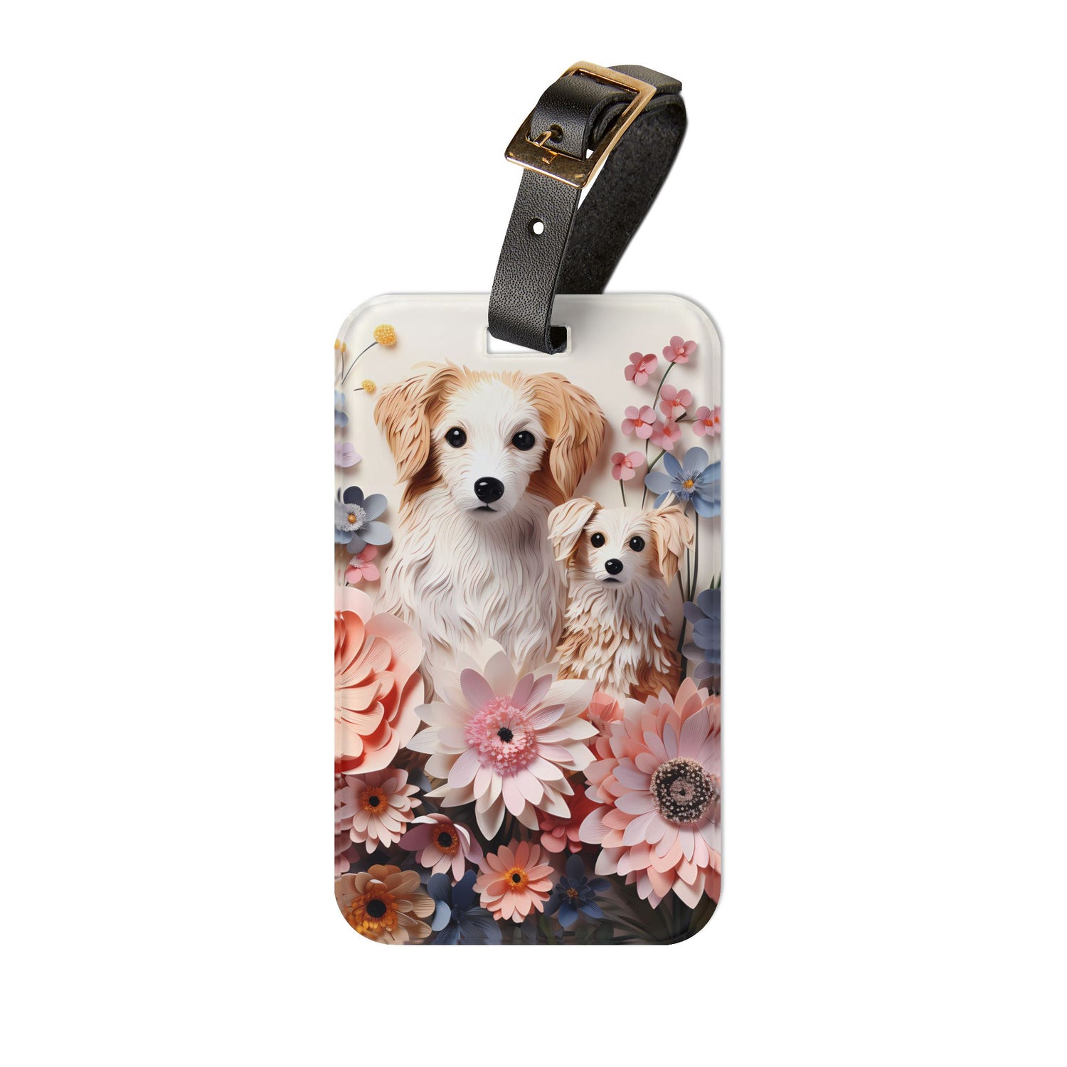 Paws & Petals Acrylic Luggage Tag - Travel with Whimsy and Charm—The Paws & Petals Acrylic Luggage Tag! Perfect Gift for Dog Lover!