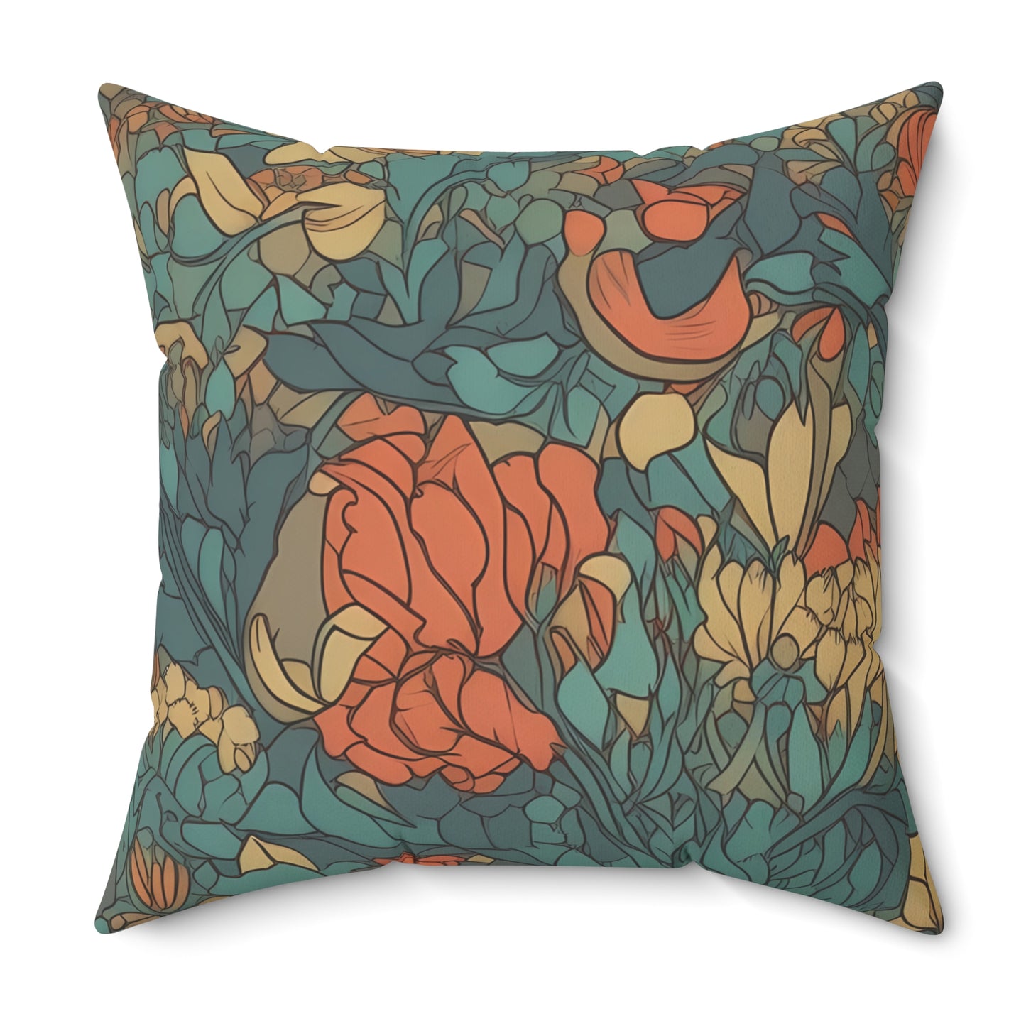 Bohemian Stained Glass Serenity Square Throw Pillow - Spun Polyester - Double-Sided Print - Concealed Zipper - Available in 4 sizes