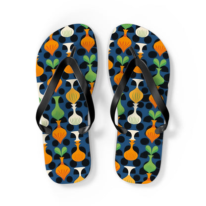 Mod Floating Vases Flip Flops. 5/8" Thick Comfortable Summer or Winter Gym/Sauna Footwear for Men and Women.