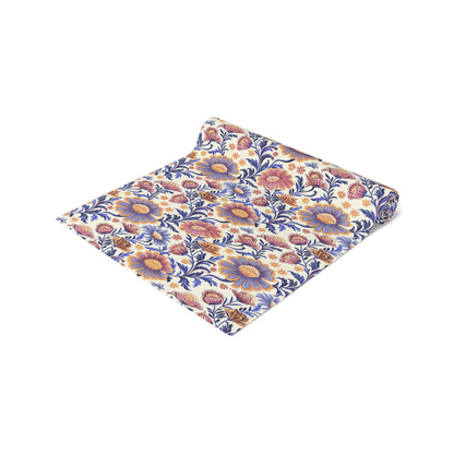 Regal Blossom Table Runner - Cotton Twill - Available in 2 sizes: 16" x 72" and 16" x 90".