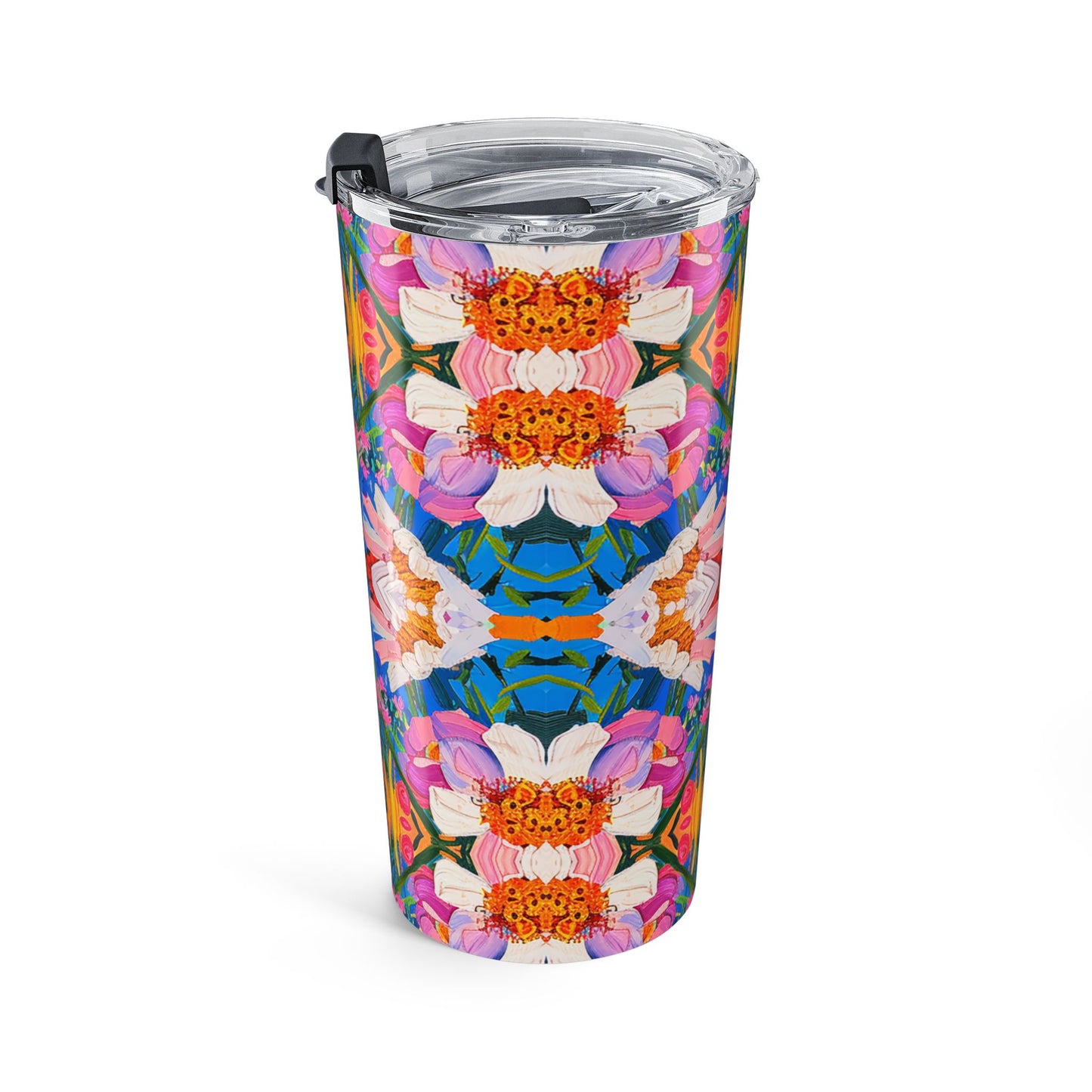 Floral Kaleidoscope Bliss Insulated Tumbler - 20 oz. Stainless Steel, Glossy Finish