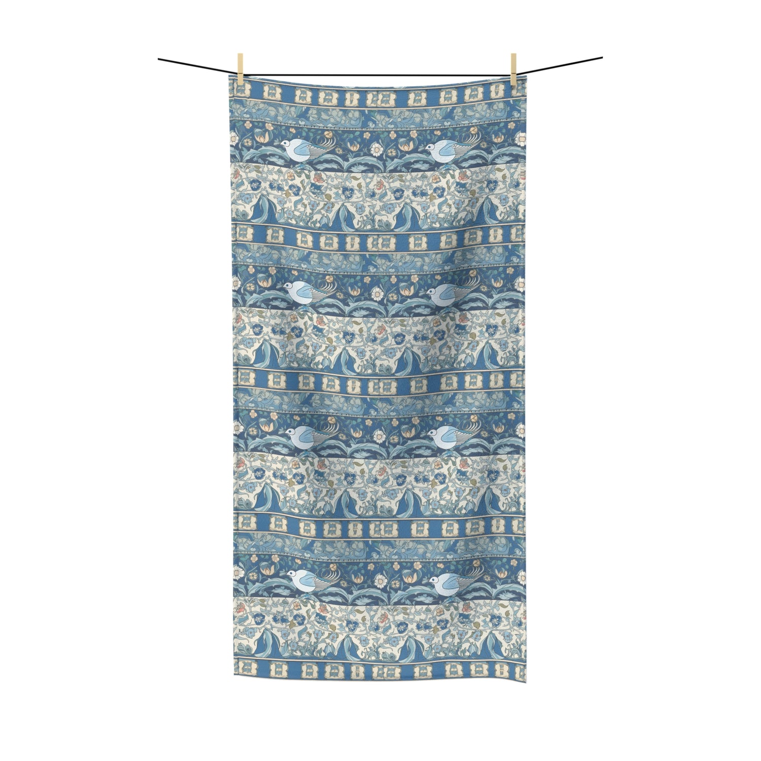 Blue Delft Dove Polycotton Bath Towel - Wrap Yourself in Classic Delft Pottery-Inspired Elegance! Available in 2 sizes.